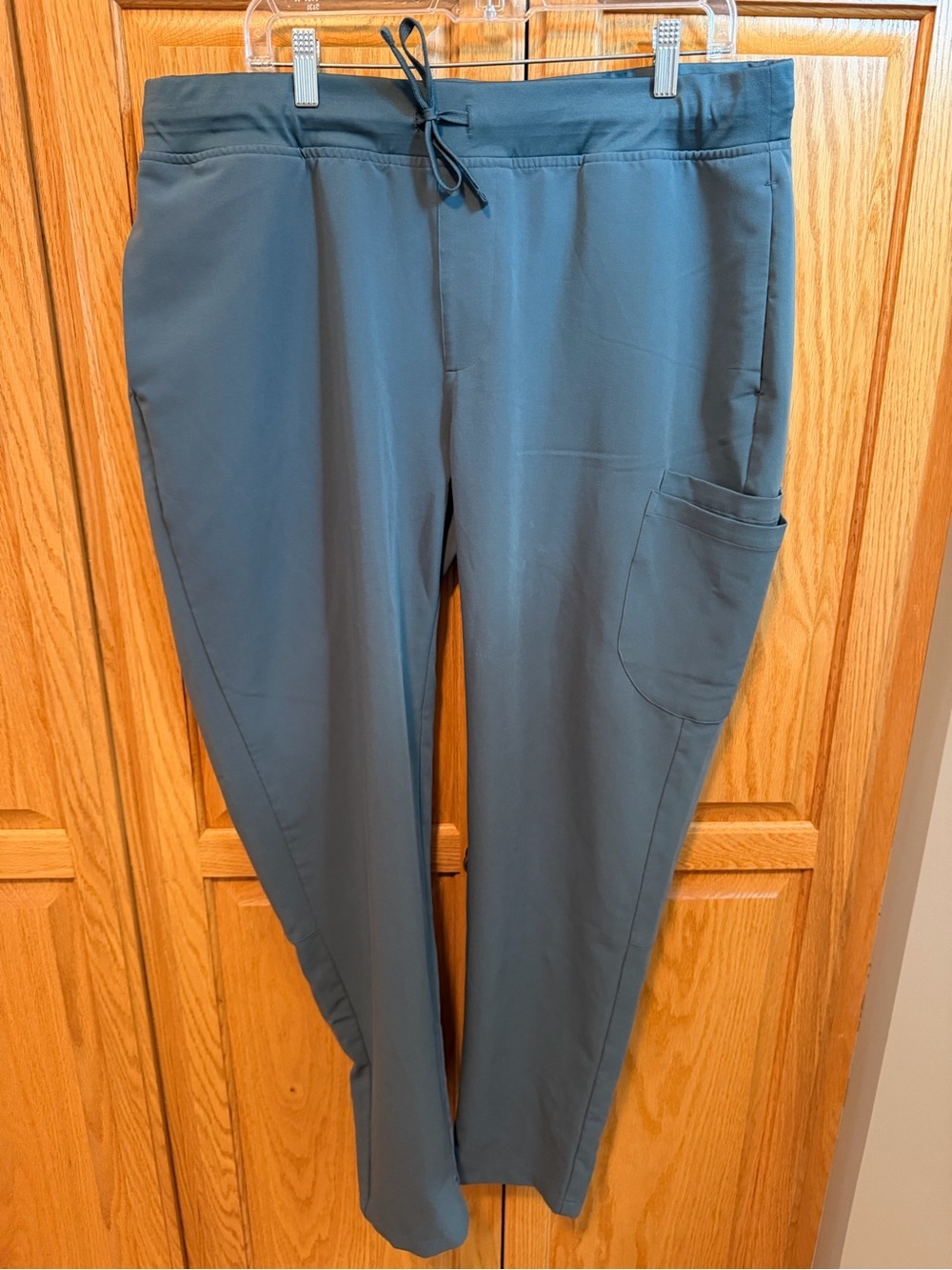 Mandala Scrub Drawstring Jogger Pants in Slate Teal XL